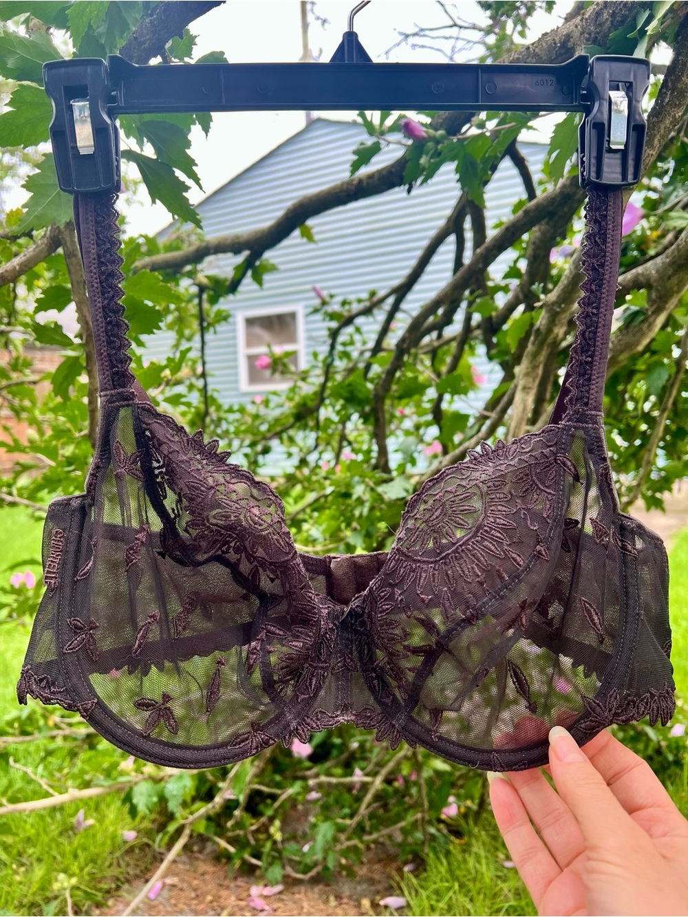 Lot 3 Vintage Luxury 36D lace floral celestial black bras Chantelle Triumph Bali